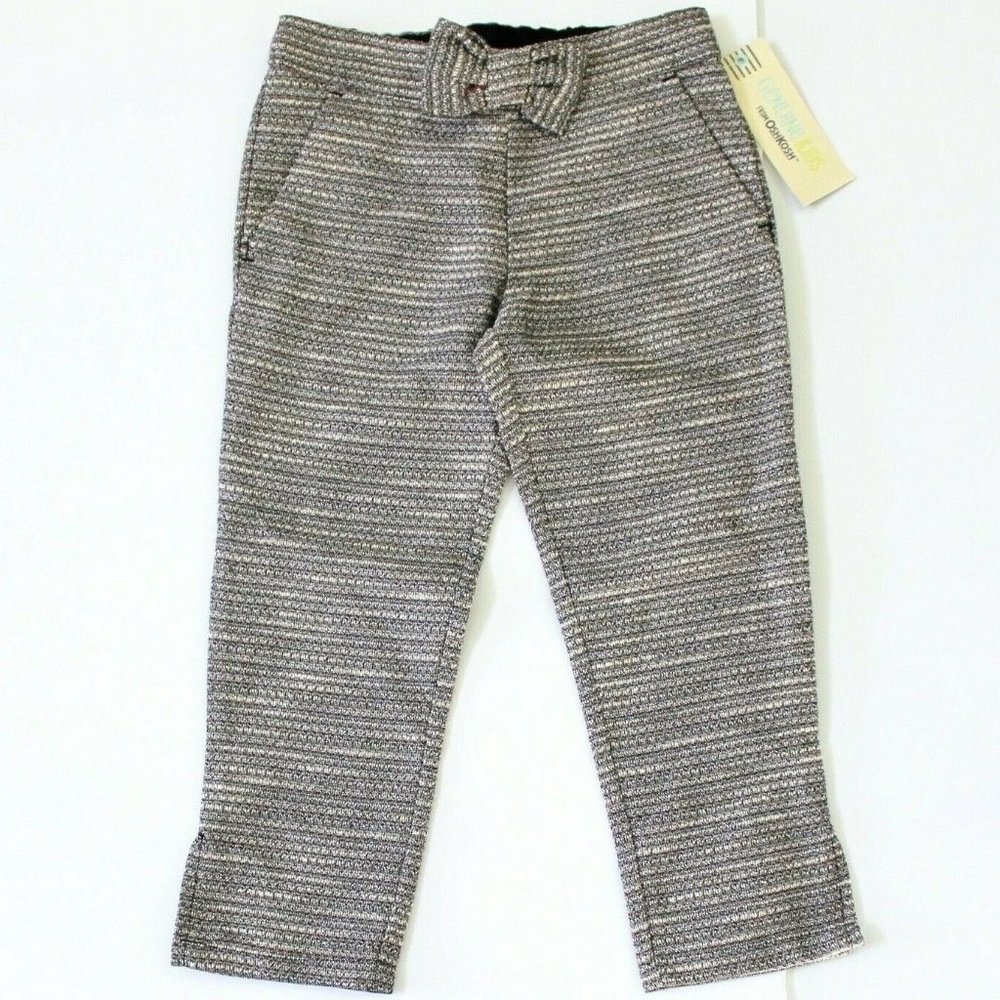 Genuine Kids from Oshkosh Metallic Ebony Bow Accent Chino Pants Size 4T Ebony